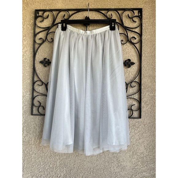 Zara Midi Tulle Skirt - Size Small - Dove Gray - Picture 4 of 8
